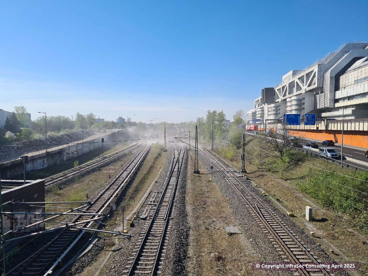 Baustelle an einer Bahnstrecke